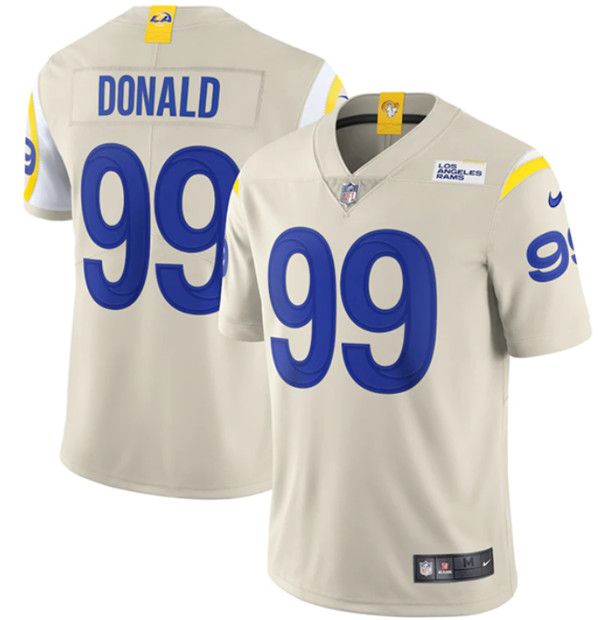 Men's Los Angeles Rams #99 Aaron Donald 2020 Bone Vapor Limited Stitched Jersey